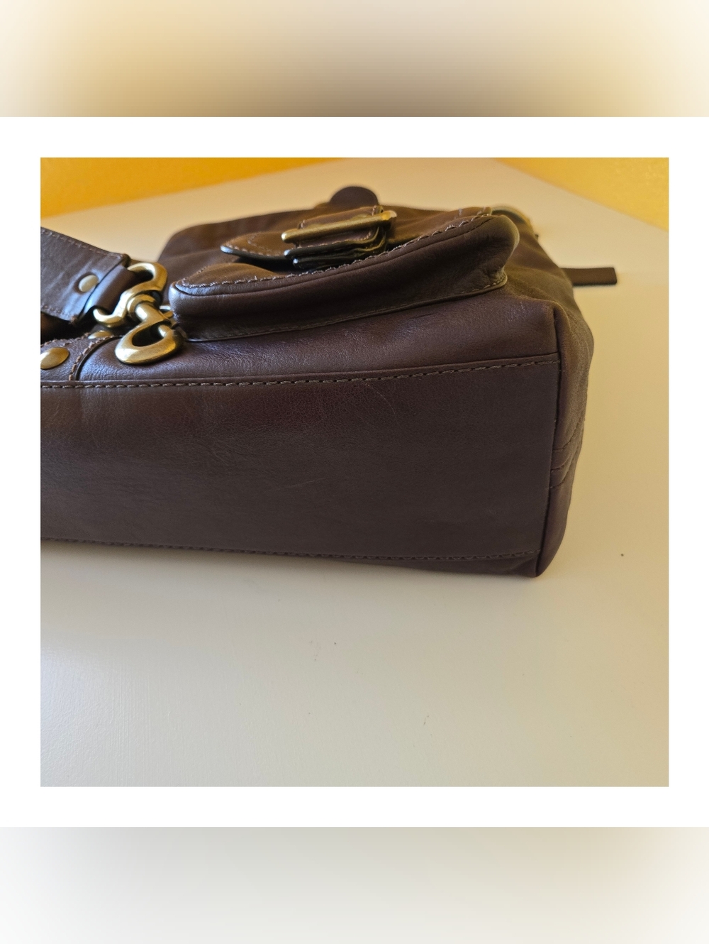 VTG Coach Legacy Brooklyn Brown Pocket Leather Messenger Shoulder Tote Large Bag - Picture 12 of 16